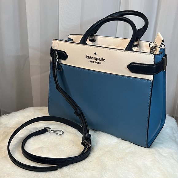 New Kate Spade Staci Medium Satchel Saffiano Leather Niagara Multi - Picture 5 of 15